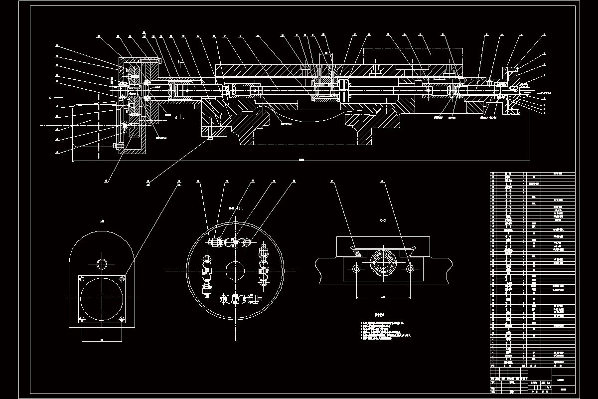 横向进给机构装配图