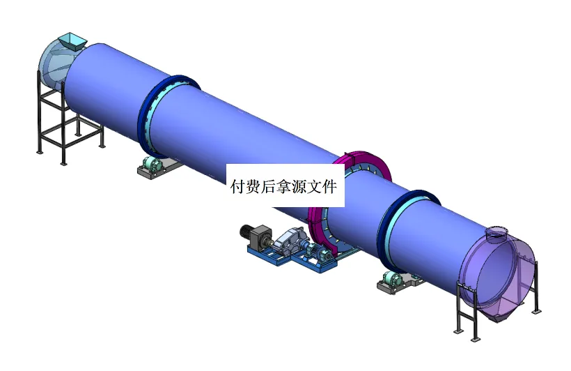 M1202-高效回转烘干机设计[含SW三维图]