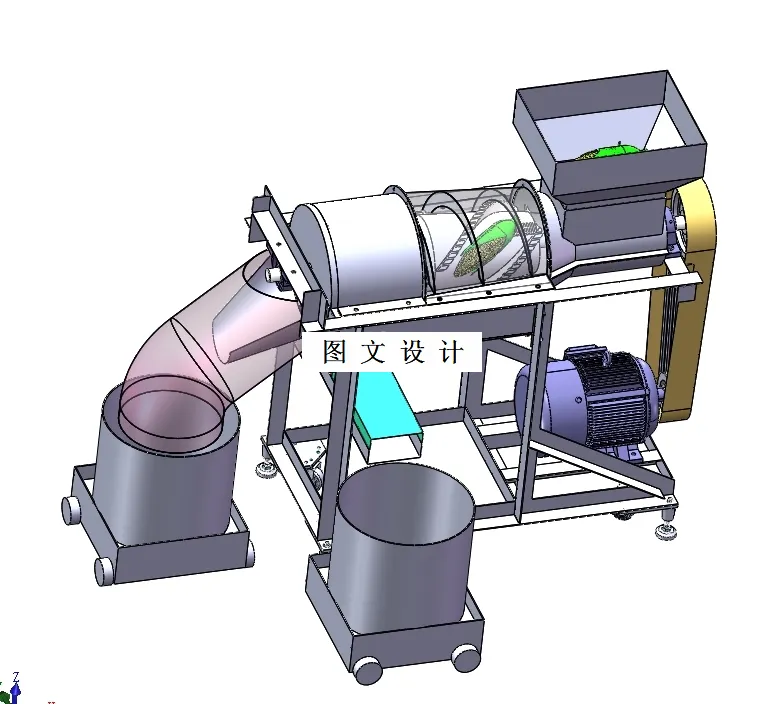 电动玉米脱粒机三维