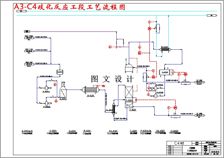 C4歧化反应工段工艺流程图