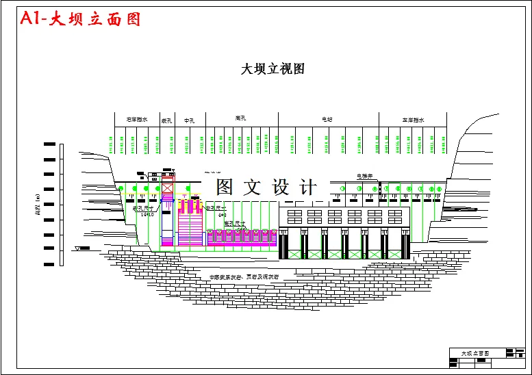 大坝立面图