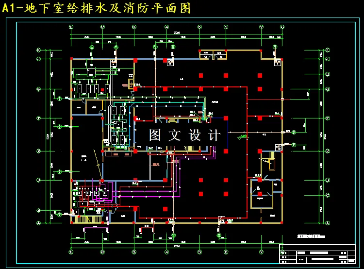 地下室给排水及消防平面图