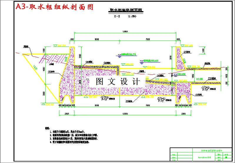取水枢纽纵剖面图