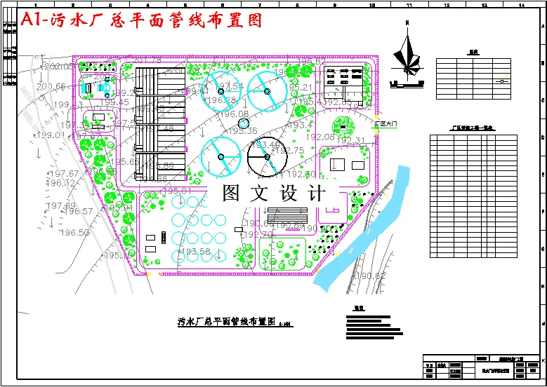 污水厂总平面管线布置图