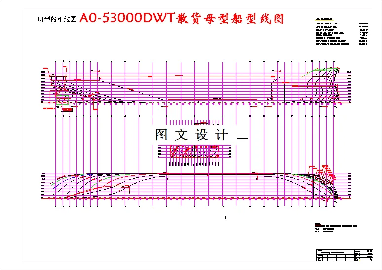 53000DWT散货母型船型线图