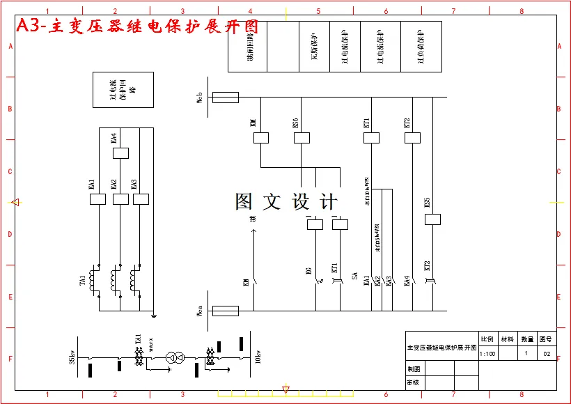 主变压器继电保护展开图