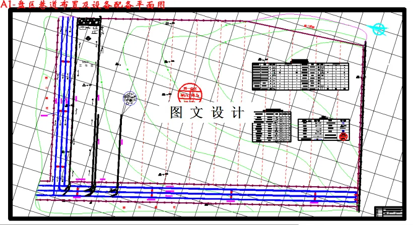 盘区巷道布置及设备配备平面图