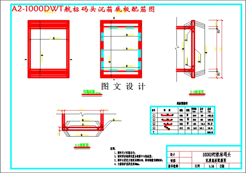 沉箱底板配筋图