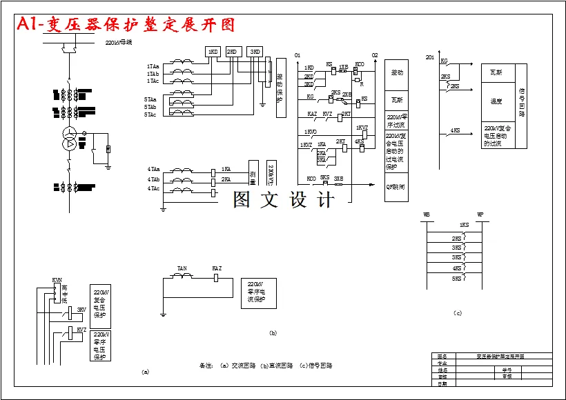 变压器保护整定展开图
