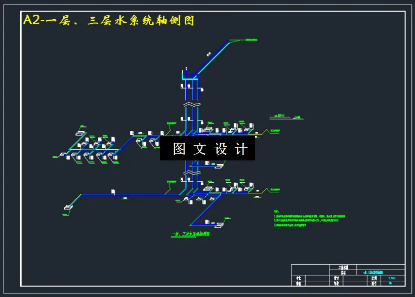 一层、三层水系统轴侧图