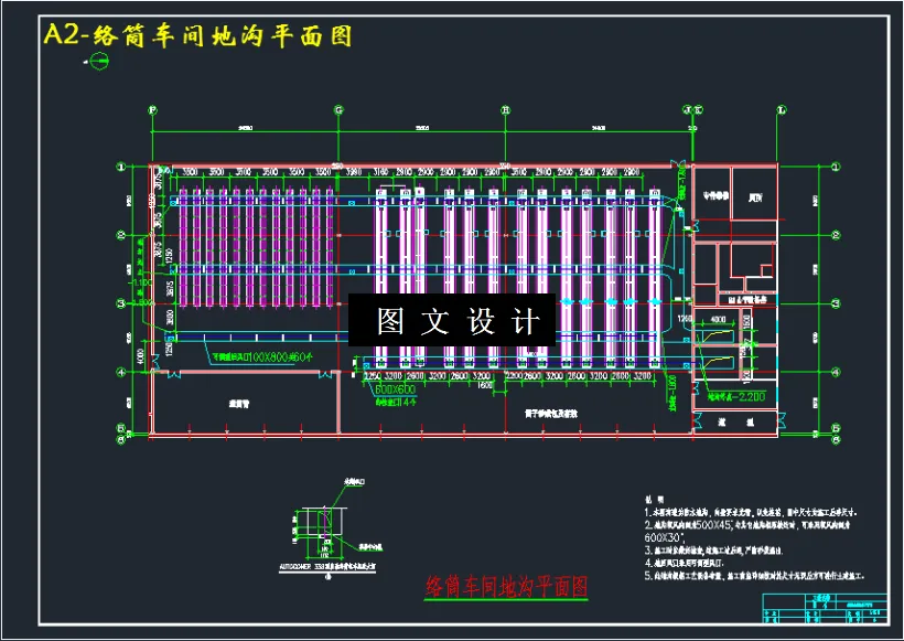 络筒车间地沟平面图