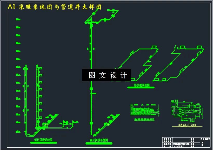 采暖系统图与管道井大样图