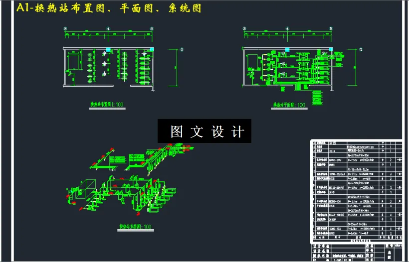 换热站布置图、平面图、系统图