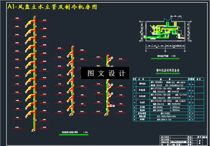 风盘立水立管及制冷机房图