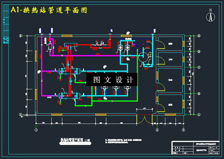 换热站管道平面图