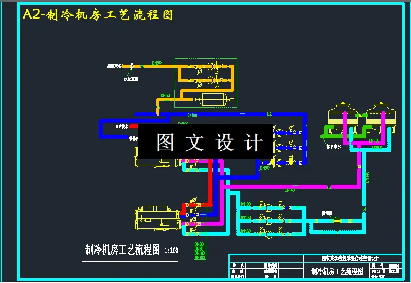 制冷机房工艺流程图