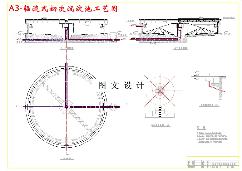 辐流式初次沉淀池工艺图