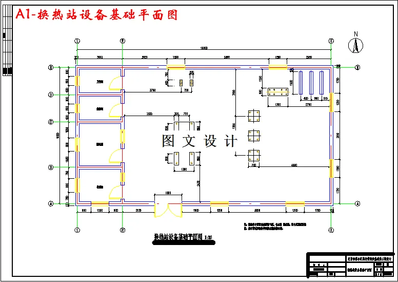 换热站设备基础平面图