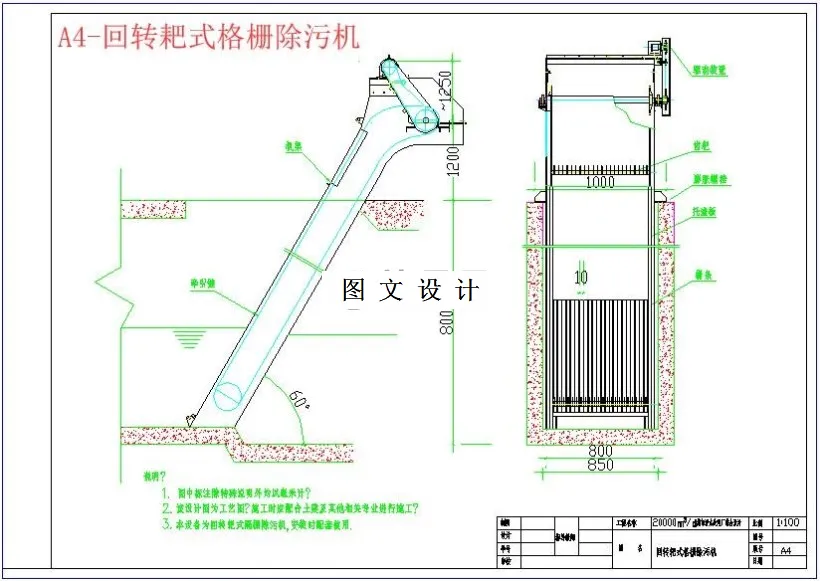 回转耙式格栅除污机
