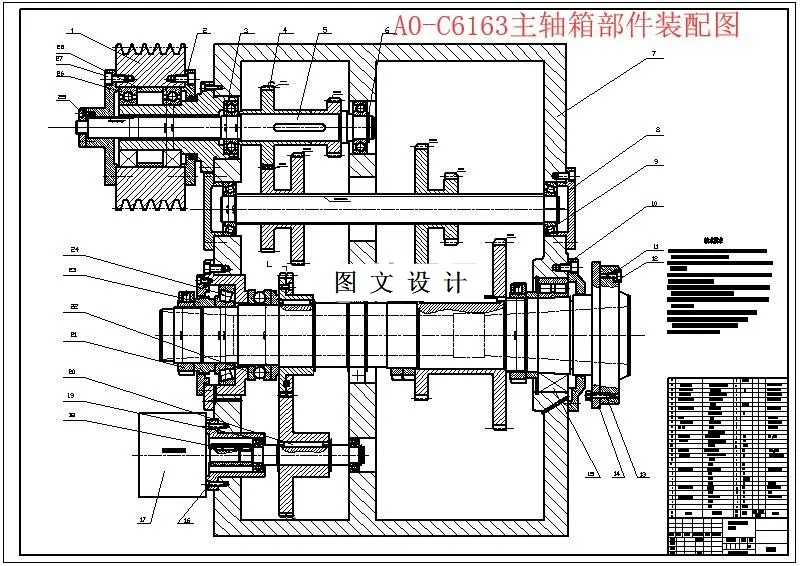 主轴箱部件装配图