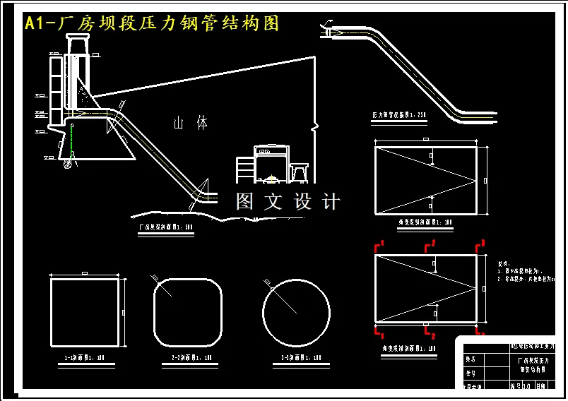 厂房坝段压力钢管结构图