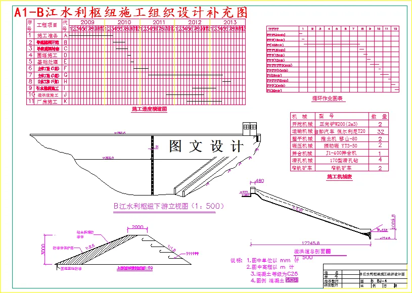 B江水利枢纽施工组织设计补充图