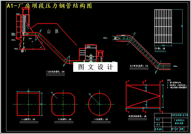 厂房坝段压力钢管结构图