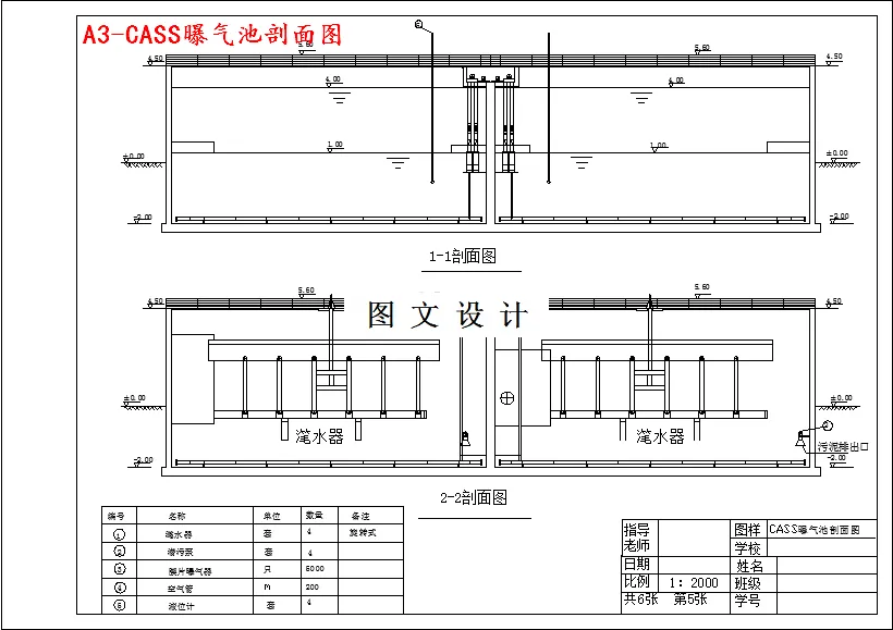 CASS曝气池剖面图