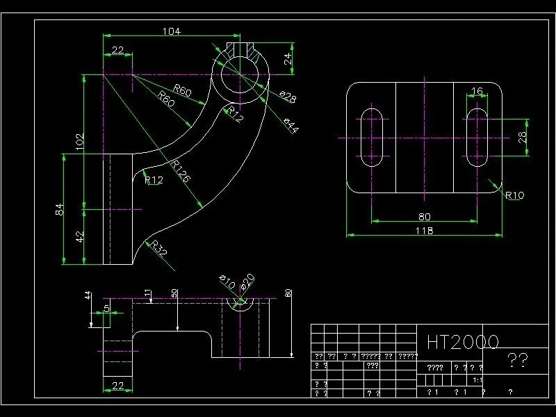 M6882-弯支架钻顶部φ10孔夹具设计