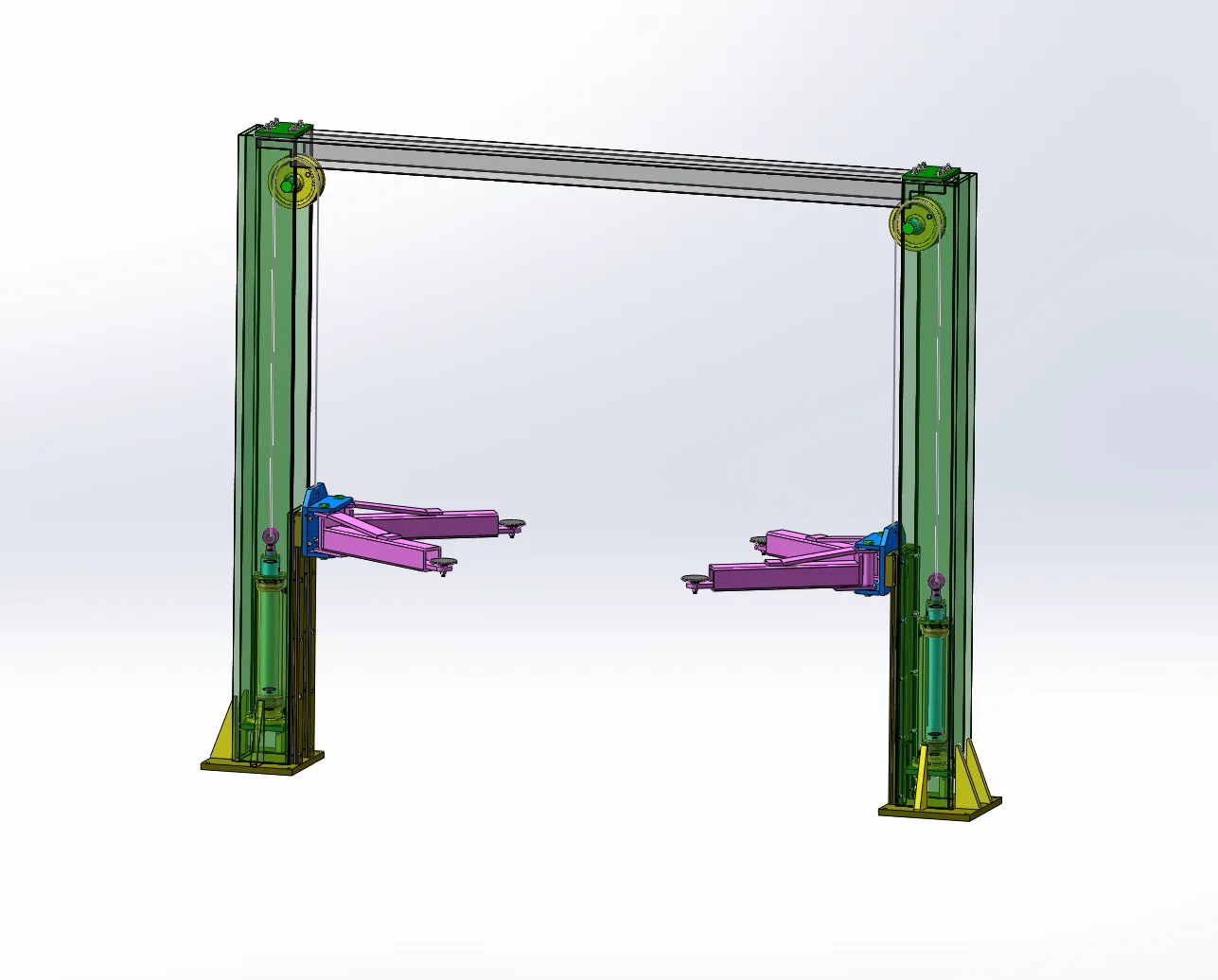 Z516-龙门式双柱举升机优化设计[含SW三维图]