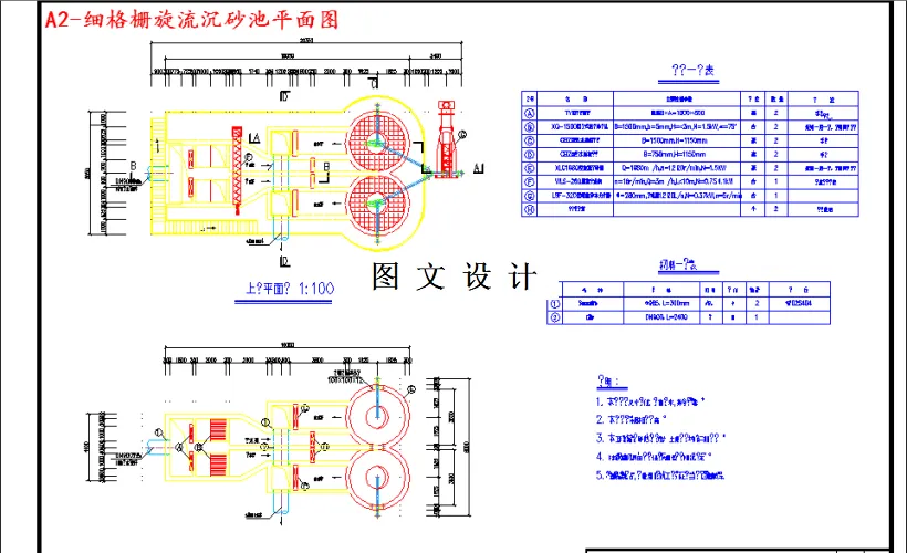 细格栅旋流沉砂池平面图