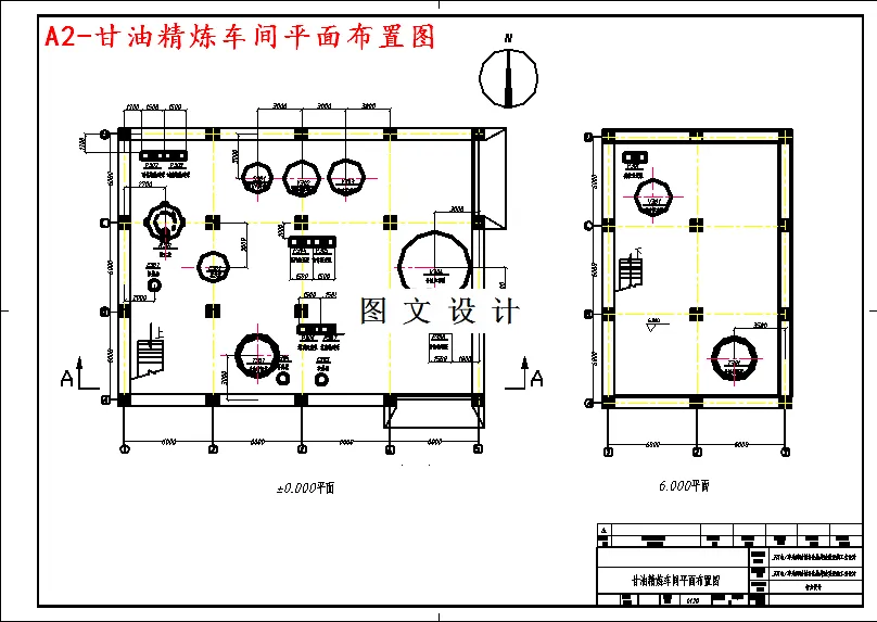 甘油精炼车间平面布置图