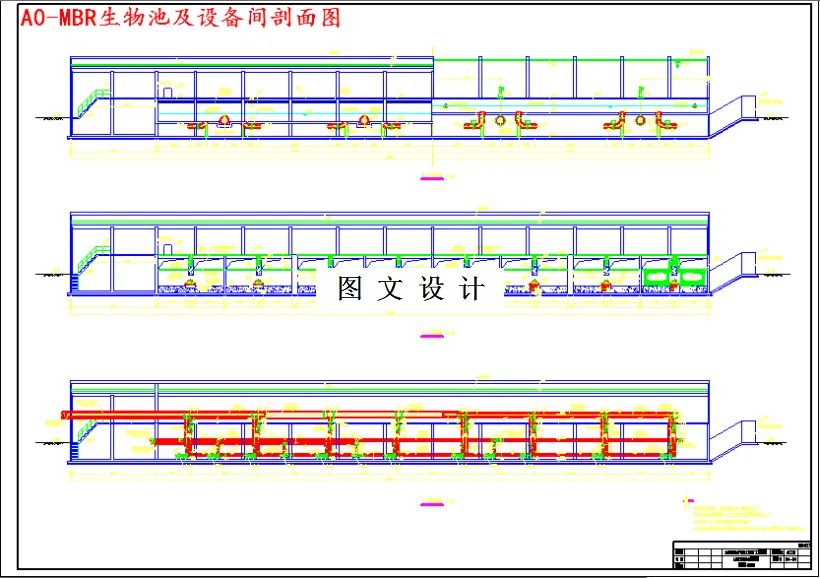 MBR生物池及设备间剖面图