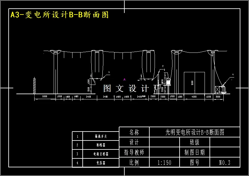 变电所设计B-B断面图