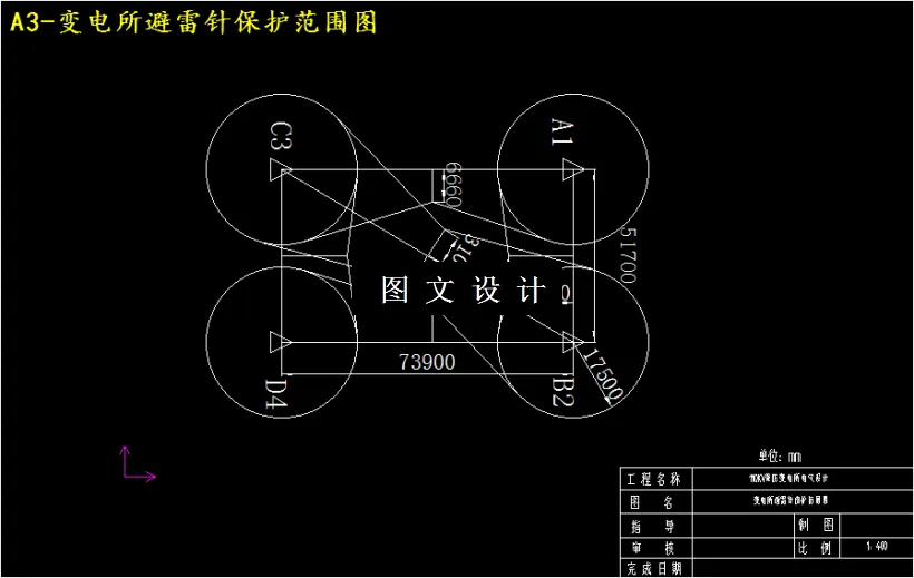 变电所避雷针保护范围图