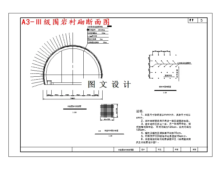 Ⅲ级围岩衬砌断面图
