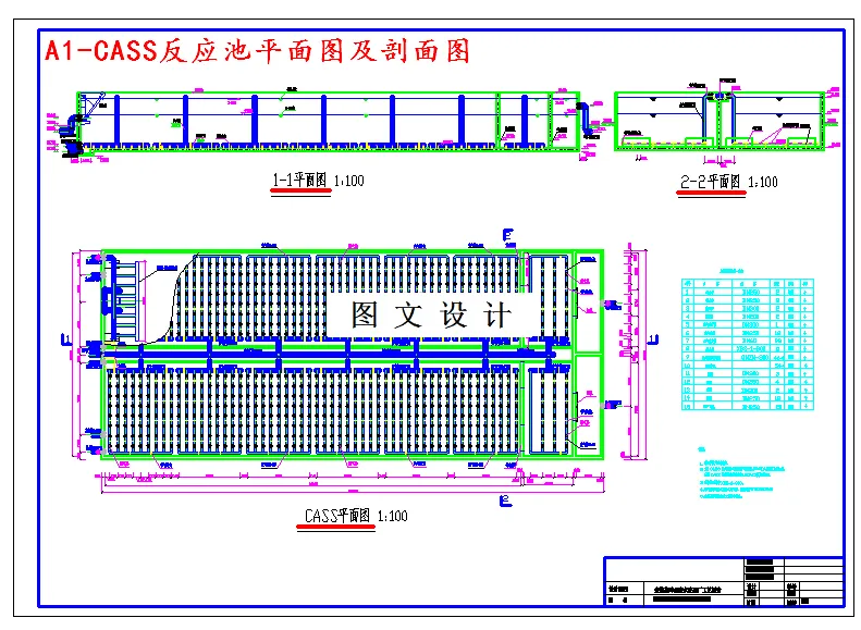 CASS反应池平面图及剖面图