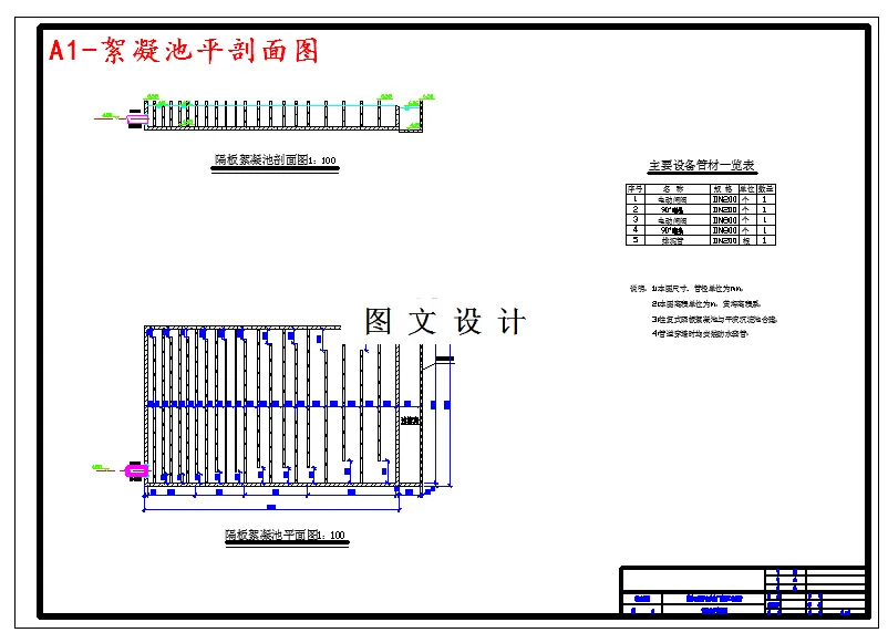 絮凝池平剖面图
