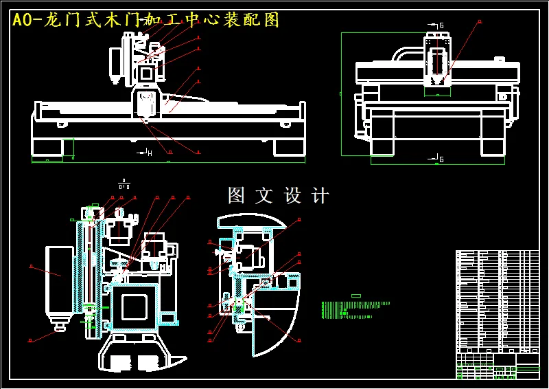 M4534-三轴联动龙门式木门加工中心设计