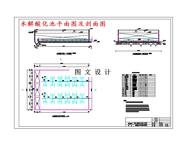 水解酸化池平面图及剖面图