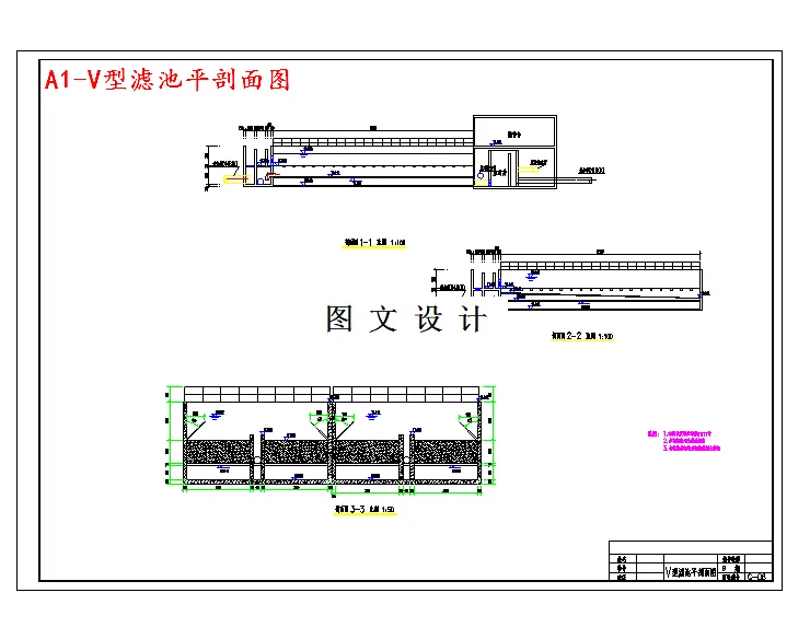 V型滤池平剖面图