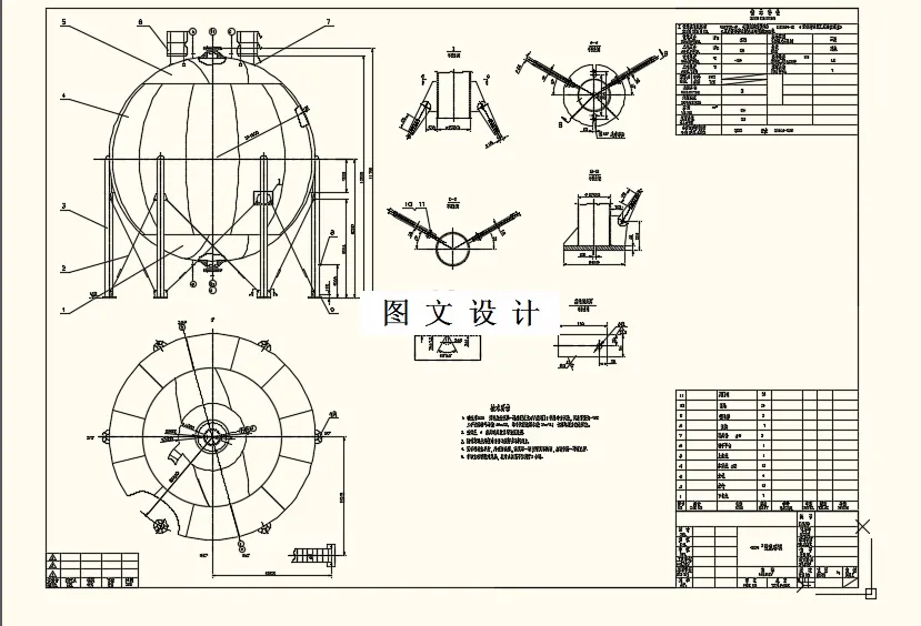 M8619-Q235钢制球形储罐焊接结构设计