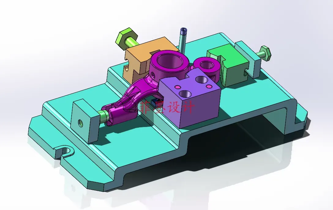 M8799-推动架加工工艺及铣32、16孔面夹具设计【含SW三维图】