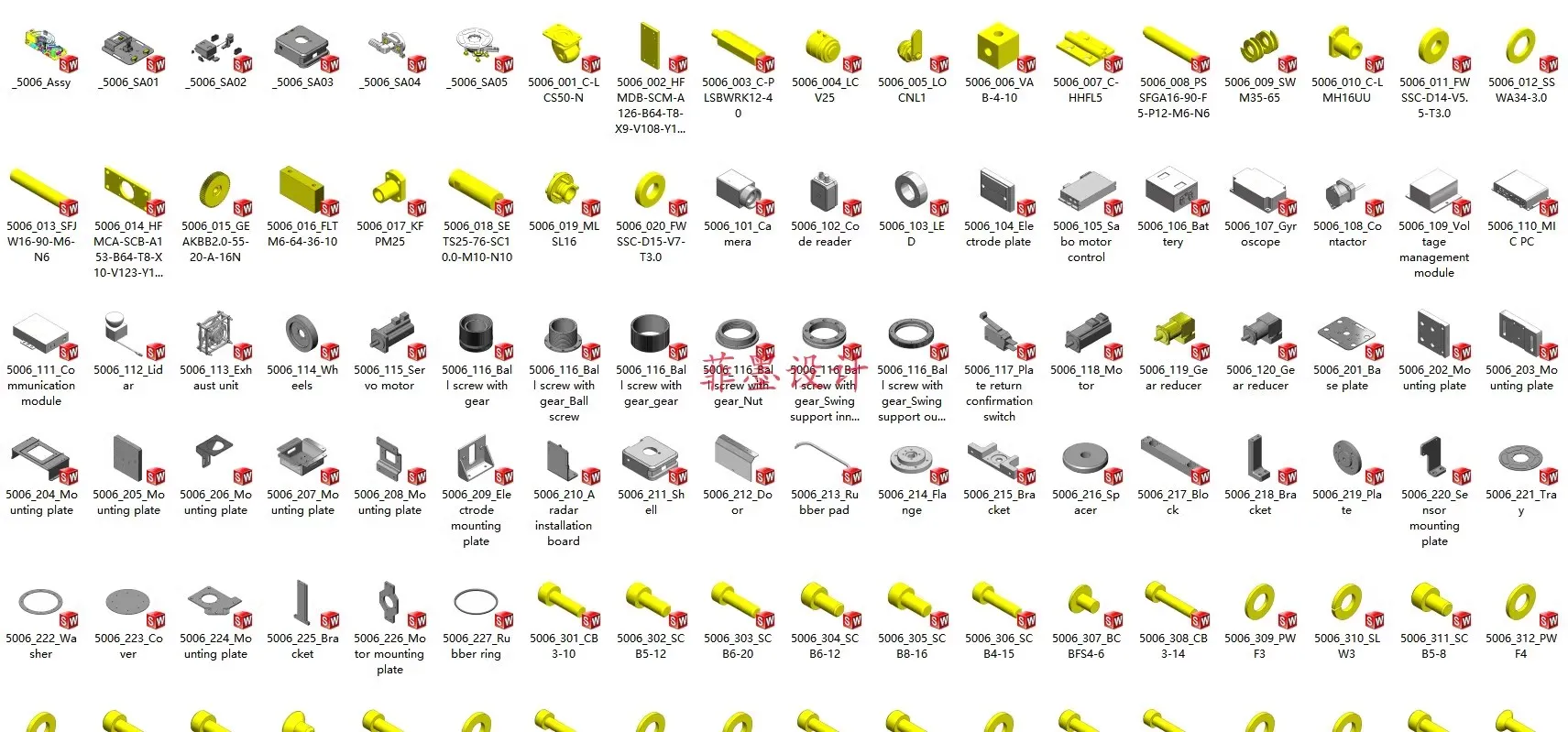 SW三维零件明细