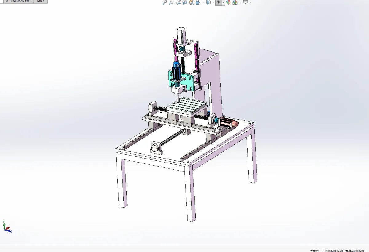 Z1446-数控铣床图纸设计含三维图【含SW三维图】