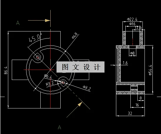 RT104-异形接头注射模具设计-长86.4