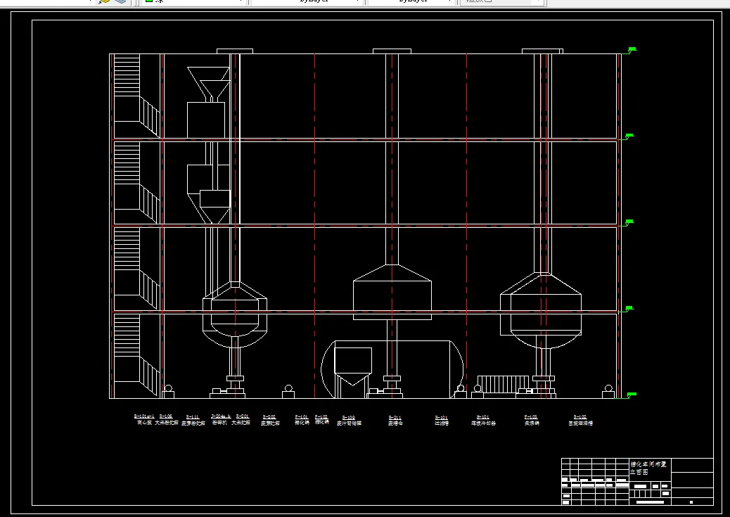 A1-糖化车间布置立面图