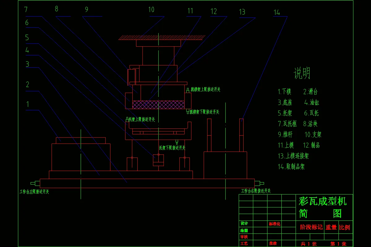彩瓦成型机简图