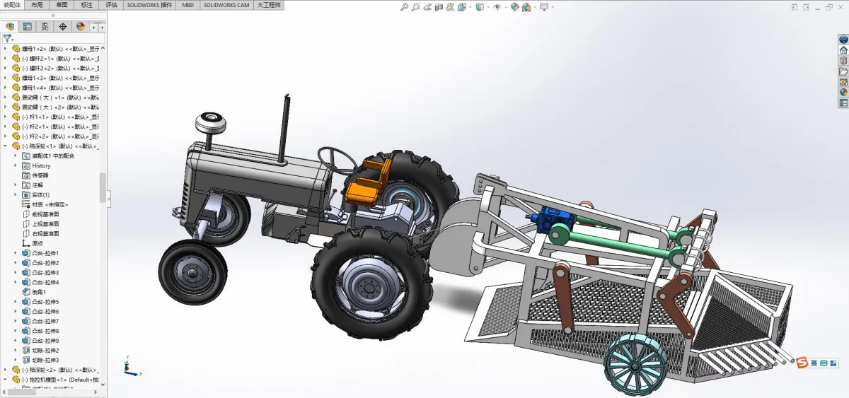 Z1236-振筛式花生收获机设计【含SW三维图】