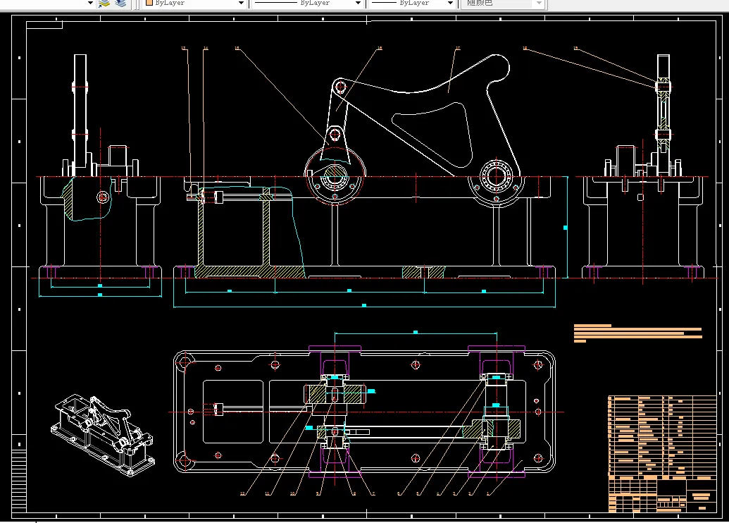 锁紧释放机构下部装配图